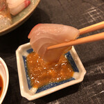 みつき - 真鯛(2日寝かせ)は雲丹醤油で！悶絶！