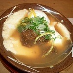 漁菜克献 - ≪２０１２年４月≫煮やっこ肉味噌のせ。