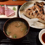 めしの助 - ぶりかま塩焼きと刺身定食