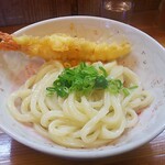 三好うどん - しょうゆうどん小温200円 エビ天100円