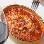 Florentine-style Gialla, Hachinos, and beans stew in tomato