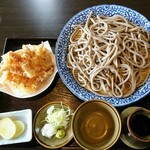 手打蕎麦 きふね - げそ天もりそば (田舎そば)