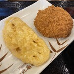 丸亀製麺 - れんこん天・メンチカツ