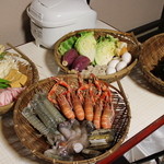 地獄蒸し屋台 - ２階のキッチンで下準備