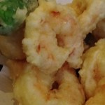 手挽きそば 一心 - 今日は、小エビ・シシトウ・エリンギ・椎茸・茄子 でした。