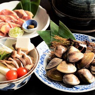 好評！はまぐり、名古屋コーチン、マグロしゃぶしゃぶ