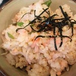 十割そば　きらく - 木の芽のじゃこご飯210円