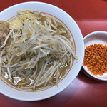 千里眼 - ラーメン 麺100g ニンニク・ショウガ・カラアゲマシマシ別皿で 780円