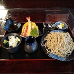 蕎麦処ふるさわ - もりそばセット大盛の陣容。