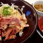 すき家 - ＮＹポーク丼 オニオンスープ＆おんたまセット(720円)