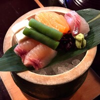 黒茶屋 - 向付 川魚お造り盛込み〜山女魚・サーモン・雪鱒