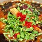 カラシビつけ麺　鬼金棒 - 並盛 265ｇだけど、これの半分にした 特製カラシビつけ麺  1,220円