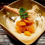 道人 - 渡蟹の飯蒸し、バチコの天婦羅