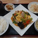 Seisei Hanten - 豚肉、キクラゲ、玉子炒め定食¥780+税