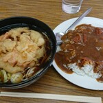 Ogu soba - 天ぷらそば＆ミニカレー 500円