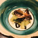 味 竹林 - 分葱と鳥貝のヌタ