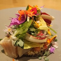 et NOU - ④サワラのマリネ焼き。キヌアと草花添えて