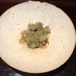 ろっかん - ふきのとうとアジのなめろう