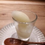 炭火割烹 白坂 - 三宝柑シャーベット　日本酒