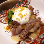 炭火割烹 白坂 - 蛍烏賊　酢味噌　リコッタチーズ