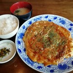 Koushien Sandaime Atsuimeshi - お好み焼定食です。(2020年3月)