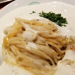 麺屋 六感堂 - 冷製ホヤのクラムチャウダーヌードル(エスプーマ仕立て)