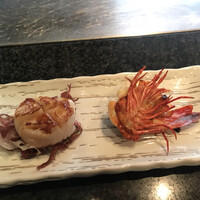 ステーキ円山 - 帆立、海老