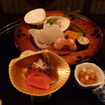 京都 吉兆 - 八寸　取り分け後