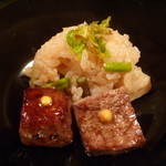 京都 吉兆 - 山菜ごはん、ロースたれ焼、ヒレ塩焼