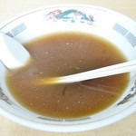 丸川屋 - スープは残し「完食」です（失礼な画像ですが；）