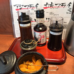 酒肴 新屋敷 - 調味料と沢庵