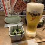 竹乃屋 - お通しとビール