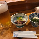 Ina Fune - お通し／ホタルイカ・ウルイ酢味噌、山芋ギバサ？