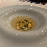 エノテーカ ピンキオーリ 名古屋 - ホウボウとマスカルポーネのカッペッレッティ　コーチンのスープとミモザ