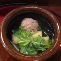 徳うち山 - 小鍋（鶏つくね、筍、ワカメ）