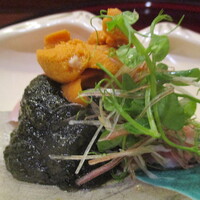 徳うち山 - 向付（金目鯛、生雲丹）UP