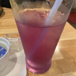 Soup Curry 笑くぼ - だんだんピンクに変化します❤レモン入って酸っぱい（笑）