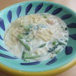 dainingukozakura - 小海老と緑野菜のクリームパスタ