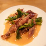 バカイゥン - ホタルイカと菜の花のハチミツマスタード和え