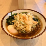 そばの神田 東一屋 - アサソバビンボー！　
      朝そば＋えびかき揚げ！　