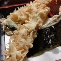 京都 権太呂 本店 - 海老天ぷら、ししとう、海苔