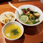 麺屋 六感堂 - ★元祖★ 女川ホヤ水つけ麺＋ホヤの若竹炊き込みご飯