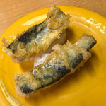 スシロー - 「北海道産いわし天ぷらにぎり」（100円+税）。