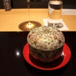 銀座 杉もと - 焼き河豚　穂付き筍　蕎麦がき　蕨　そばつゆあん