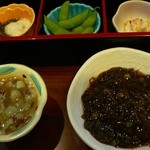 とりの蔵 - 突き出し、たこわさび、もずくわさび