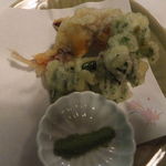 こい茶屋 - 菜の花　ホタルイカ　竹ノ子の天ぷら