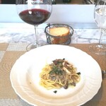 La Brianza - タイミングがあったらぜひと思っていたこと実現、はじめてワイン選んでいただきました。ソムリエの千葉さんにチョイスお願いしてみたかったし、棚に並ぶたくさんのワインたちが気になっていたの～