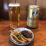 「ビール」350円とお通し