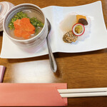 喜良久 - 前菜（玉子豆腐　蓮根の餡かけ）