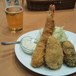 七條 - エビフライ・カニクリームコロッケ・牡蠣フライ